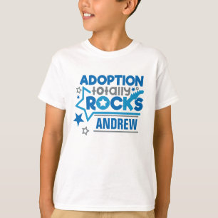 T-shirt Adoption personnalisée Rocks gris bleu