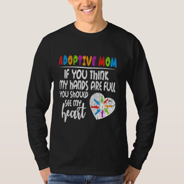 T-shirt Adoptive Mom Heart Funny Adopted Adoption Day (Devant)