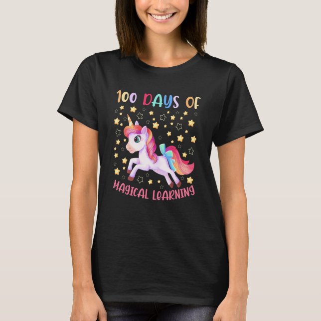 T-shirt Adorable 100 Days of Magical Learning School Unico (Devant)