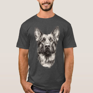 T-shirt adorable berger allemand croquis mignon chien
