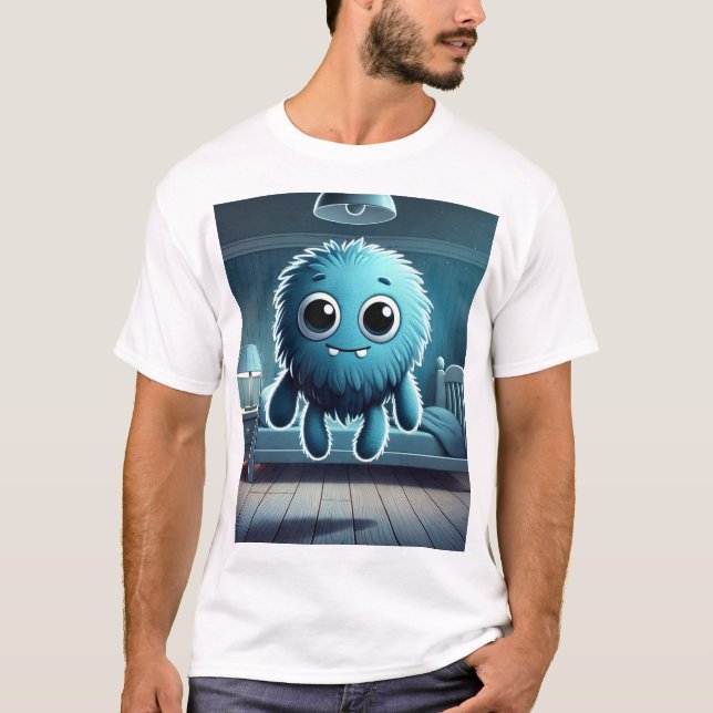 T-shirt Adorable Blue Fluffy (Devant)
