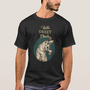 T-shirt Adorable Bonjour Doux Contrôle Chat Tigré Chat Di