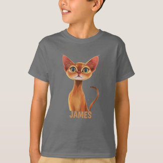 T-shirt Adorable Chat Abyssinien Orange Personnalisé