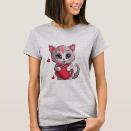 T-shirt Adorable chaton de la Saint-Valentin