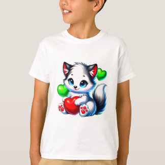 T-shirt Adorable Coeur-Coeur-Accrocher l'art chiot