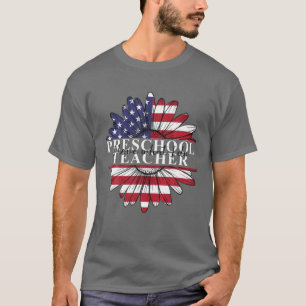 T-shirt Adorable Cute Blessé Daisy 4 Juillet Thé Préscolai