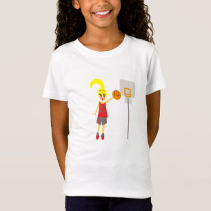 T-shirt adorable de basket-ball de filles