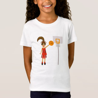 T-shirt adorable de basket-ball de filles