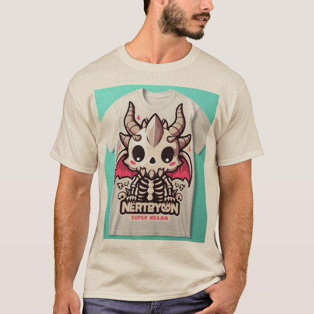 T-shirt Adorable Dragon Skull Mascot Tee" (Devant)