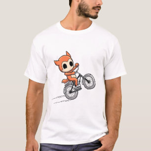 T-shirt Adorable Fox Rider - Joli Cartoon Bike Stunt Desig