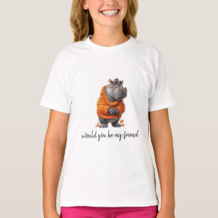 T-shirt Adorable Hippo Art Prints Parfait pour Amoureux de