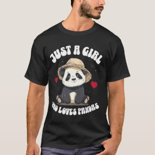 T-shirt Adorable Just A Girl Who Love Pandas with Casquett