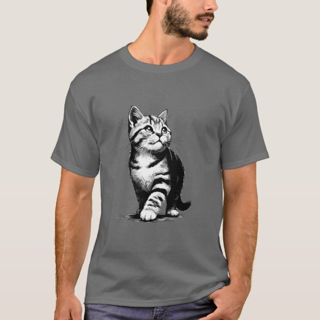 T-shirt Adorable Kitten Pawsitively Charming Pet Lover (Devant)