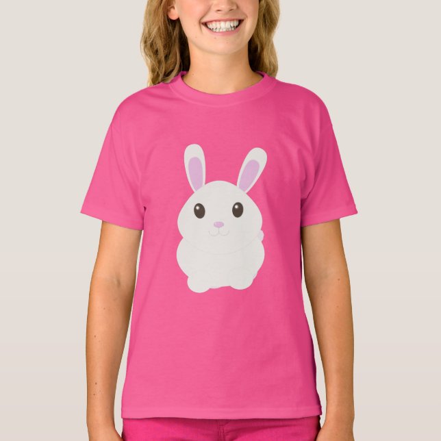 T-shirt Adorable Lapin Blanc (Devant)