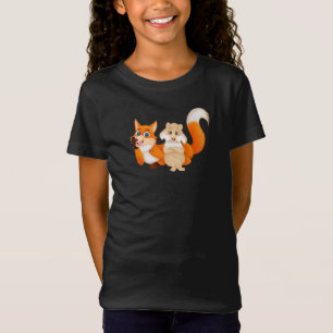 T-Shirt adorable lapin et collier de renard