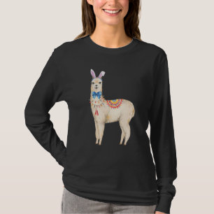 T-shirt Adorable Llama Bunny Ears Llama Bow Cravate Gir