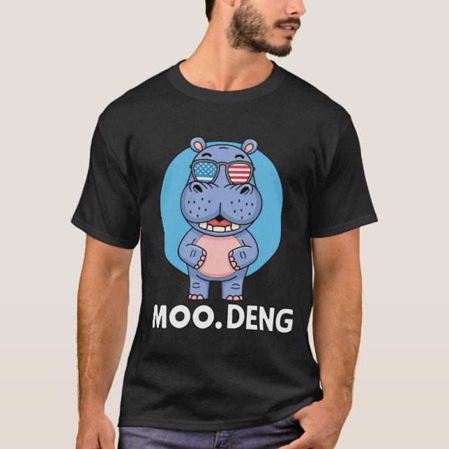 T-shirt Adorable mignon Bébé Joyeux Pygmée Hippo Moo Deng (Devant)