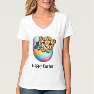 T-shirt Adorable Mignonne Mignonne Cheetah Cub de Pâques