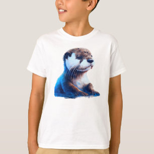T-shirt Adorable Otter assis dans l'eau