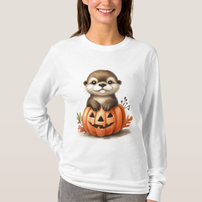 T-shirt Adorable Otter d'Halloween (Devant)
