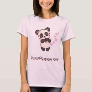 T-shirt Adorable Panda Hug - Plaisir Rose