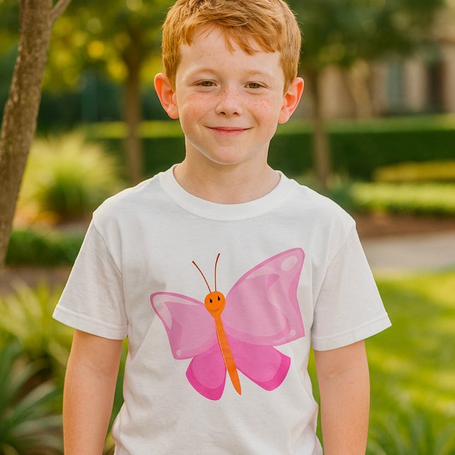 T-shirt adorable Papillon de dessin rose (Créateur téléchargé)