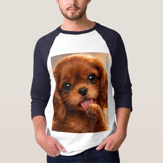 T-shirt Adorable Ruby Cavalier Spaniel (Devant)