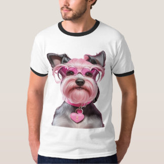 T-shirt Adorable Schnauzer miniature, Coeur de verrouillag
