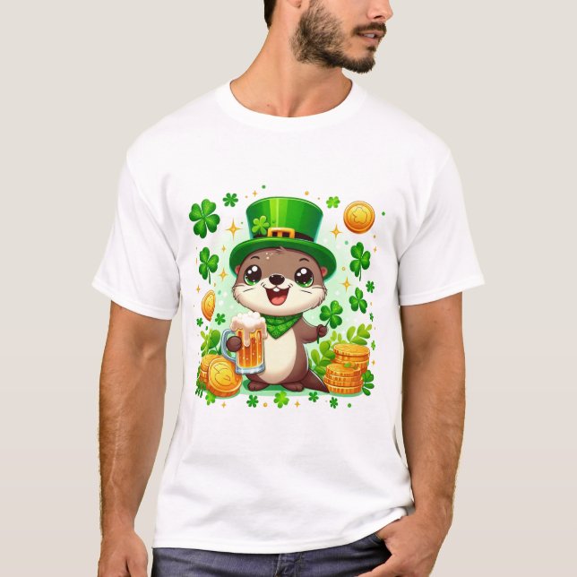 T-shirt Adorable St. Patricks Day Otter (Devant)