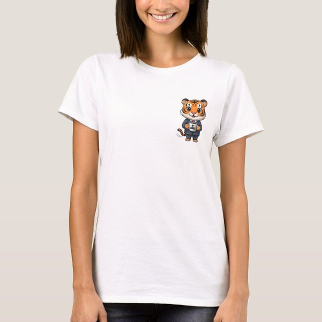 T-shirt Adorable Tiger Cub Executive in Business Suit (Devant)