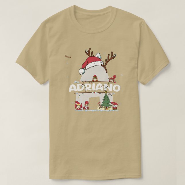 T-shirt Adriano Christmas w Adriano Nom pour les Noël drôl (Design devant)