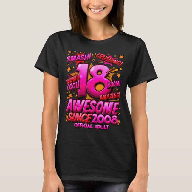 T-shirt Adult 18 Year Old For Boys 18th Birthday Boy  (Devant)
