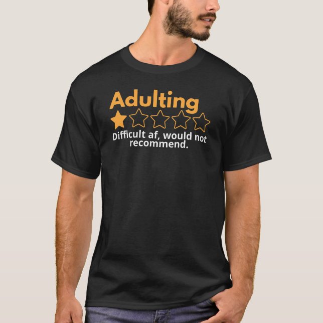 T-shirt Adulte AF difficile ne recommanderait pas drôle (Devant)