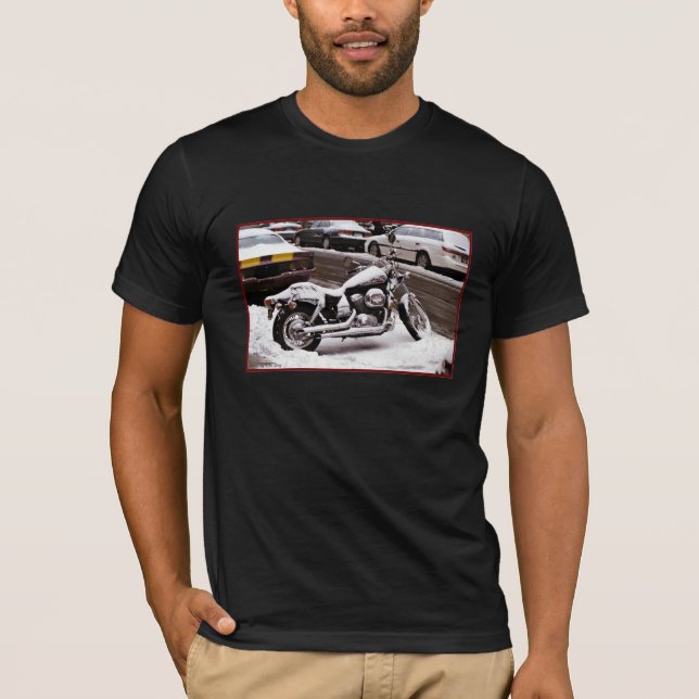 T-shirt adulte 'Moto en hiver' (Devant)