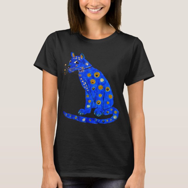 T-shirt Adultes Bleu Vilain Bleu Chat Kitten Chats (Devant)