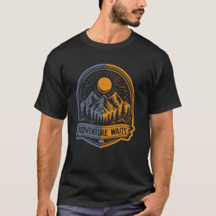 T-shirt Adventure Attente Aventure Randonnée Camping Mount