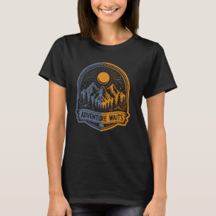 T-shirt Adventure Attente Aventure Randonnée Camping Mount