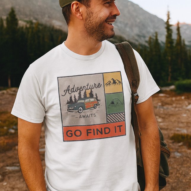 T-shirt Adventure Await Go Find It Retro Camping Travel (Créateur téléchargé)