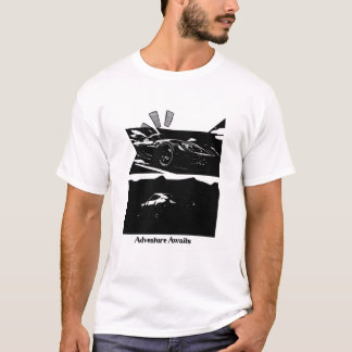T-shirt Adventure Await - Puzzle de voitures de sport à gr