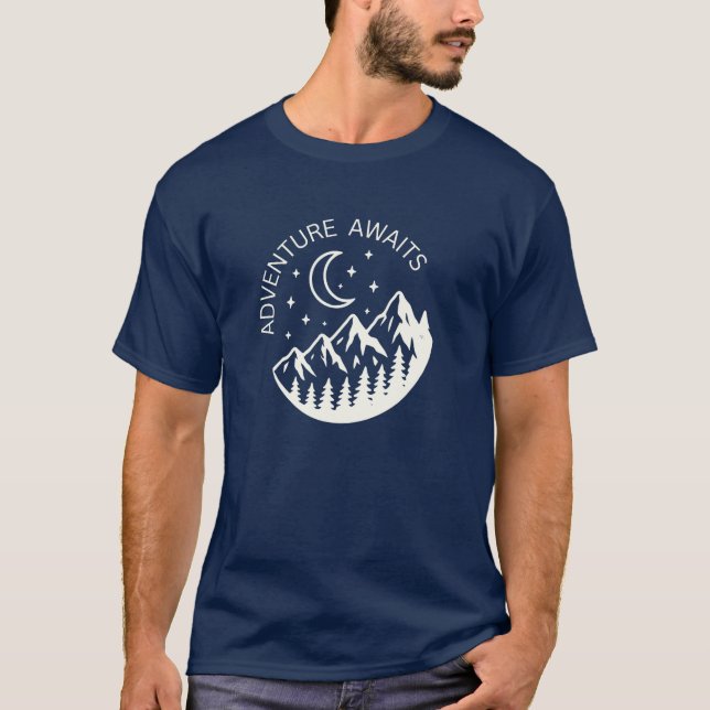 T-shirt Adventure Awaits - Minimalist Travel (Devant)