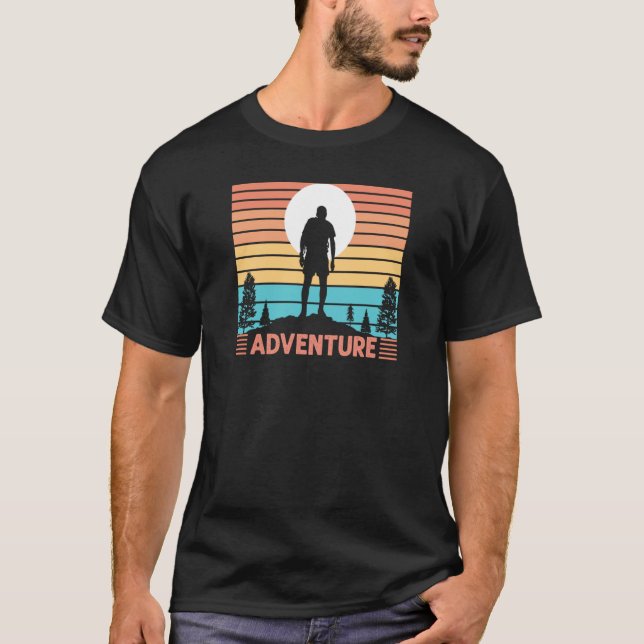 T-shirt Adventure Mountain & Lake Hiking & Exploring Man S (Devant)