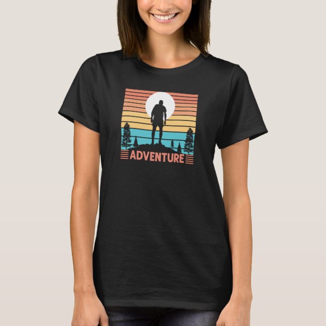 T-shirt Adventure Mountain & Lake Hiking & Exploring Man S (Devant)