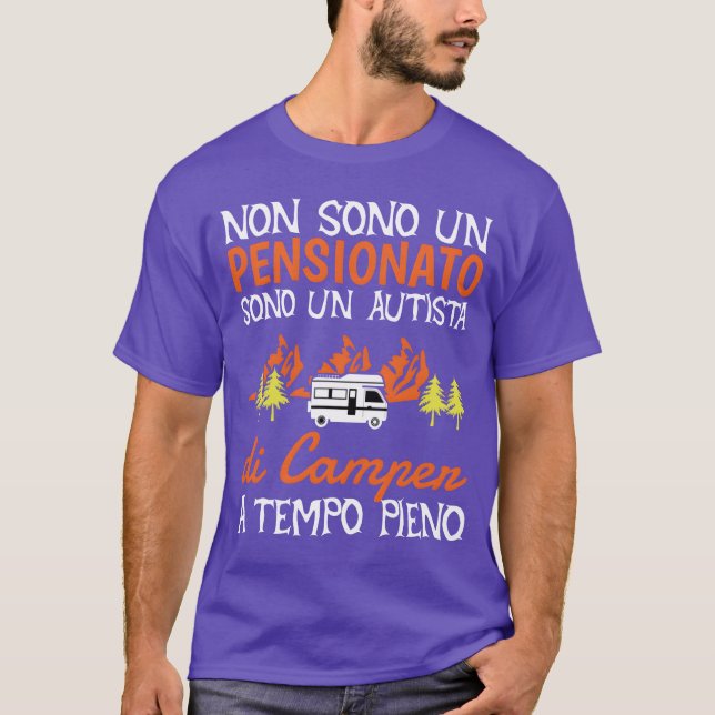 T-shirt Adventure Not Retired Camper Driver Camping Car fa (Devant)