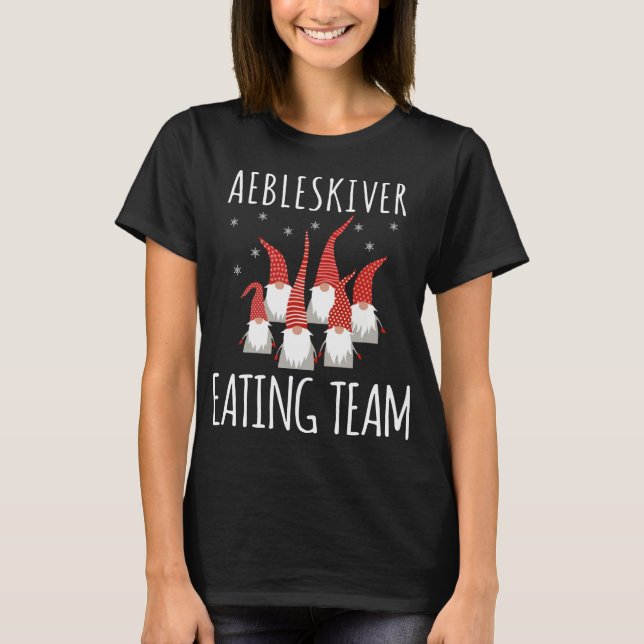 T-shirt Aebleskiver Eating Team Gnomes Funny Aebleskiver L (Devant)