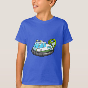T-shirt Aéroglisseur blanc, vert, et noir de bande