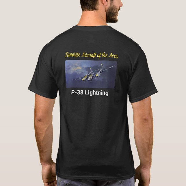 T-shirt Aéronef favori de l'Aces P-38 Lightning (Dos)