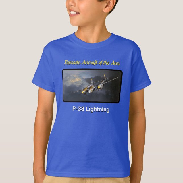 T-shirt Aéronef favori de l'Aces P-38 Lightning (Devant)