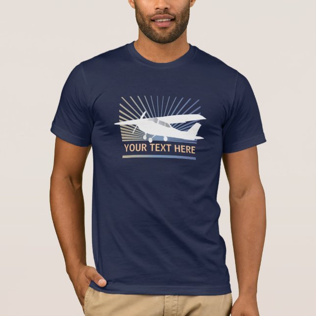 T-shirt Aéronefs à haute aile - Texte personnalisé (Devant)