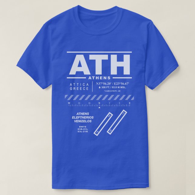T-shirt Aéroport d'Athènes Eleftherios Venizelos ATH T-Shi (Design devant)