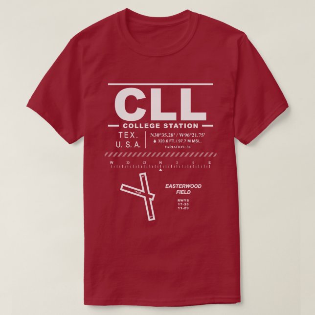 T-shirt Aéroport de Easterwood Field CLL (Design devant)